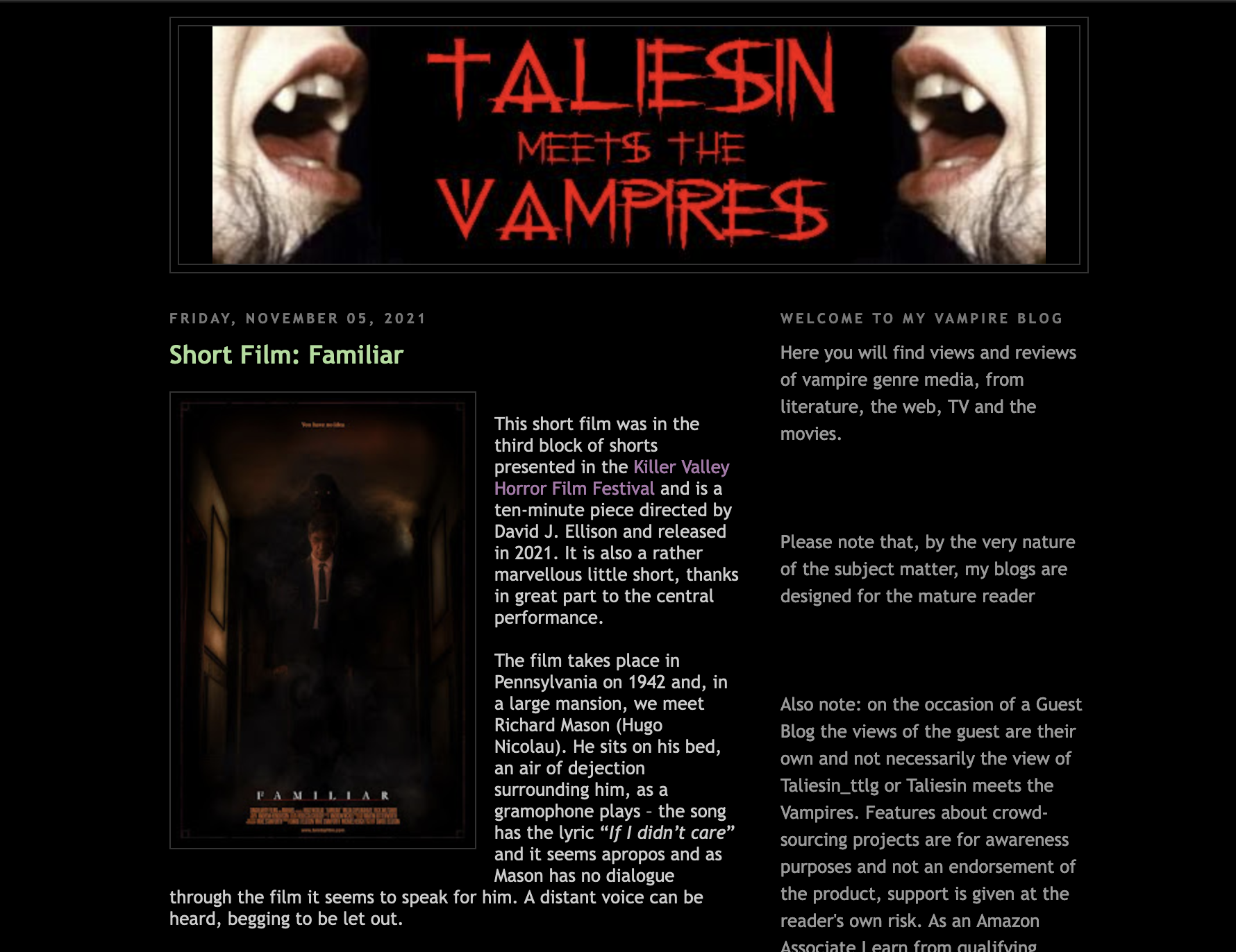 Taliesin meets the vampires: V for Vengeance – review